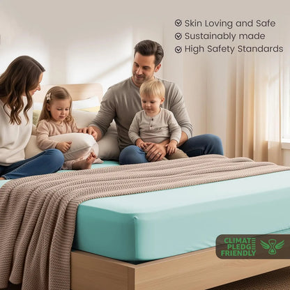 Hotel Quality Fitted Sheet - 1 Piece Fitted Sheet  -Breathable Bedding - Wrinkle, Fade, Stain Resistant- 16inch/40cm Deep Pocket Fitted Bed Sheet-Wrinkle and Fade Resistant,(Ice blue,Super King) - Image 3
