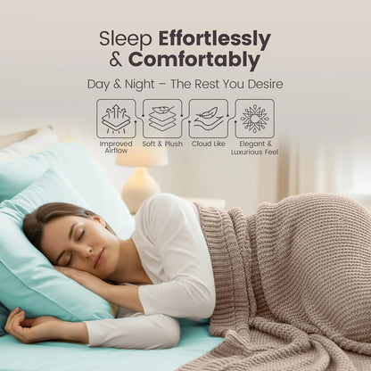 Hotel Quality Fitted Sheet - 1 Piece Fitted Sheet  -Breathable Bedding - Wrinkle, Fade, Stain Resistant- 16inch/40cm Deep Pocket Fitted Bed Sheet-Wrinkle and Fade Resistant,(Ice blue,Super King) - Image 4