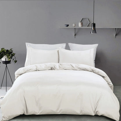 3 Piece Hotel Soft Microfiber Quilt Cover Set-2000TC Duvet/Donna Cover Set & Pillowcases -1 Quilt Cover Zipper Closure & 1 x Pillowcases-Breathable Bedding - Wrinkle, Fade, Stain Resistant(Raw white,Double) - Image 6