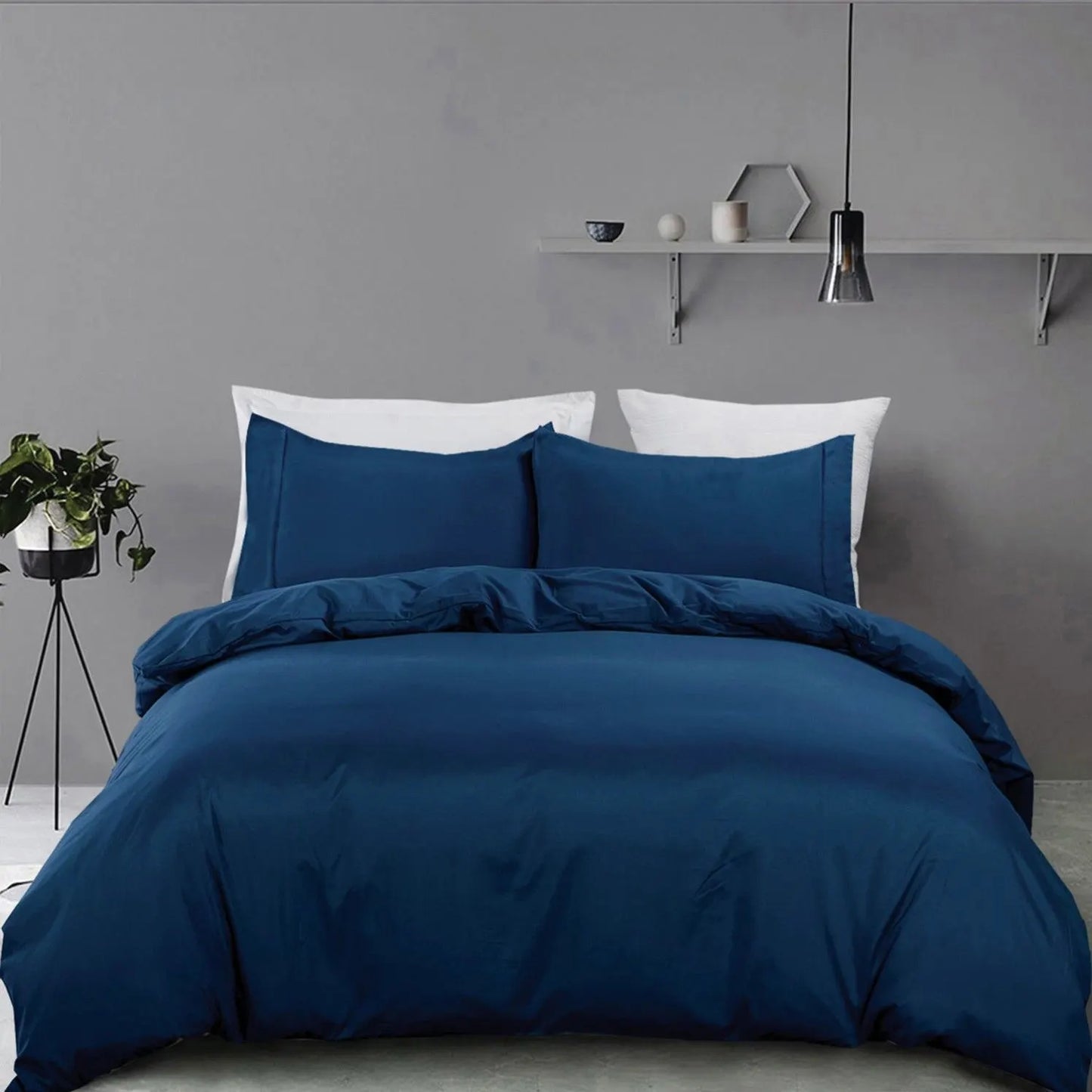 3 Piece Hotel Soft Microfiber Quilt Cover Set-2000TC Duvet/Donna Cover Set & Pillowcases -1 Quilt Cover Zipper Closure & 1 x Pillowcases-Breathable Bedding - Wrinkle, Fade, Stain Resistant(Navy,Double) - Image 6
