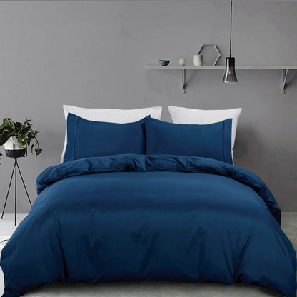 3 Piece Hotel Soft Microfiber Quilt Cover Set-2000TC Duvet/Donna Cover Set & Pillowcases -1 Quilt Cover Zipper Closure & 1 x Pillowcases-Breathable Bedding - Wrinkle, Fade, Stain Resistant(Navy,Double) - Image 6