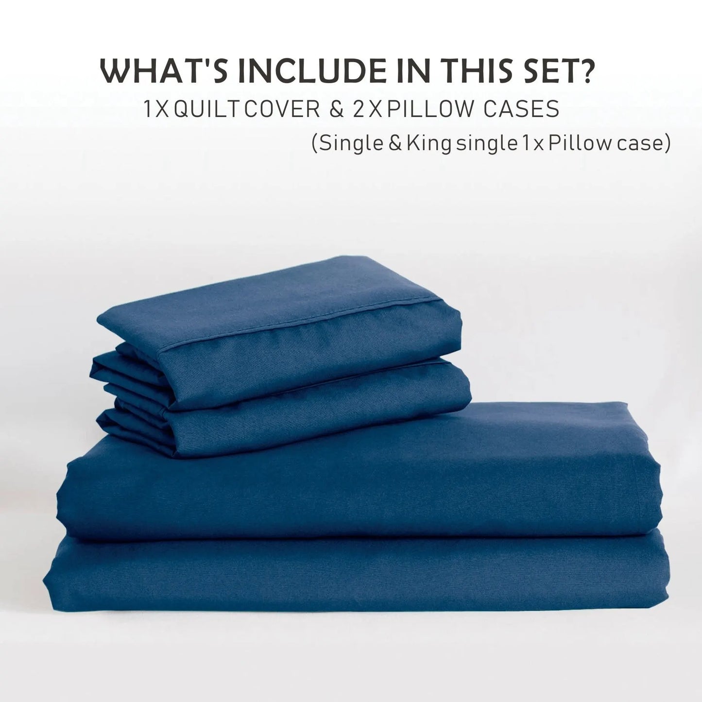3 Piece Hotel Soft Microfiber Quilt Cover Set-2000TC Duvet/Donna Cover Set & Pillowcases -1 Quilt Cover Zipper Closure & 1 x Pillowcases-Breathable Bedding - Wrinkle, Fade, Stain Resistant(Navy,Double) - Image 7