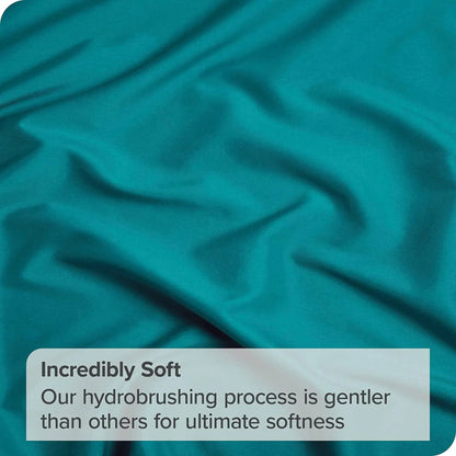 3 Piece Fitted Sheet Set- Fitted Sheet & Pillowcases -Breathable Bedding - Wrinkle, Fade, Stain Resistant- 40cm Deep Pocket Fitted Bed Sheet Set(Biscay blue,Double) - Image 8
