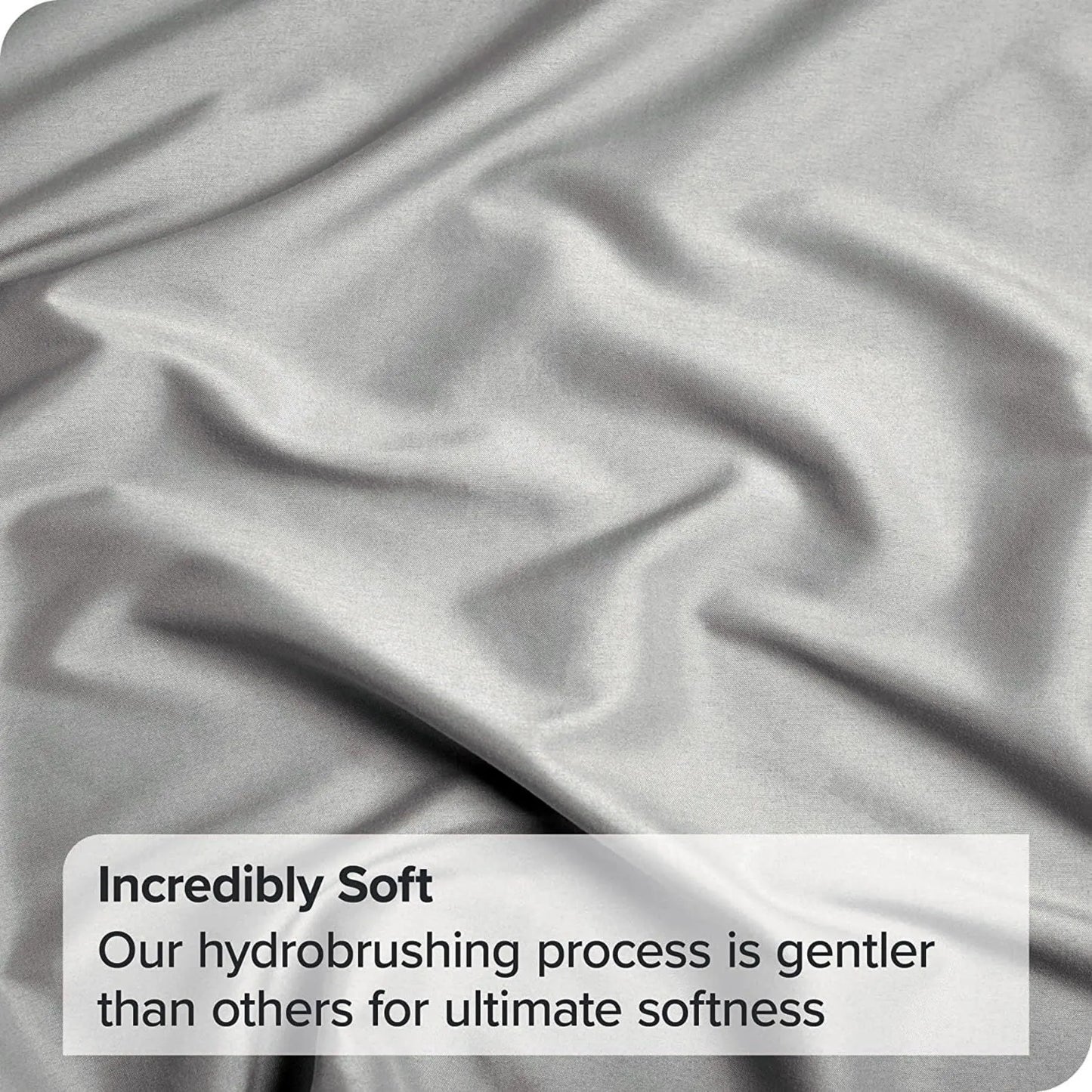 3 Piece Fitted Sheet Set- Fitted Sheet & Pillowcases -Breathable Bedding - Wrinkle, Fade, Stain Resistant- 40cm Deep Pocket Fitted Bed Sheet Set(Silver-gray,Double) - Image 7
