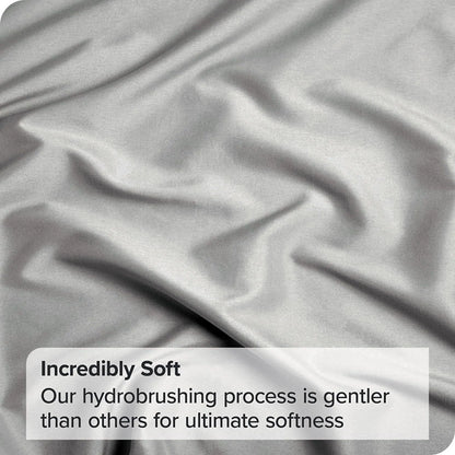 3 Piece Fitted Sheet Set- Fitted Sheet & Pillowcases -Breathable Bedding - Wrinkle, Fade, Stain Resistant- 40cm Deep Pocket Fitted Bed Sheet Set(Silver-gray,Double) - Image 7