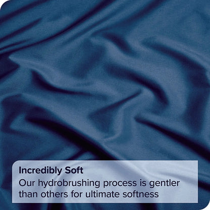 4 Piece Bed Sheet Set- Bedding Sheets & Pillowcases -Breathable Bedding - Wrinkle, Fade, Stain Resistant-Deep Pocket Flat Fitted Bed Sheet Set(Navy,Double) - Image 3