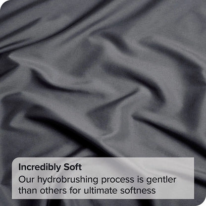4 Piece Bed Sheet Set- Bedding Sheets & Pillowcases -Breathable Bedding - Wrinkle, Fade, Stain Resistant-Deep Pocket Flat Fitted Bed Sheet Set(Dark gray,Double) - Image 4