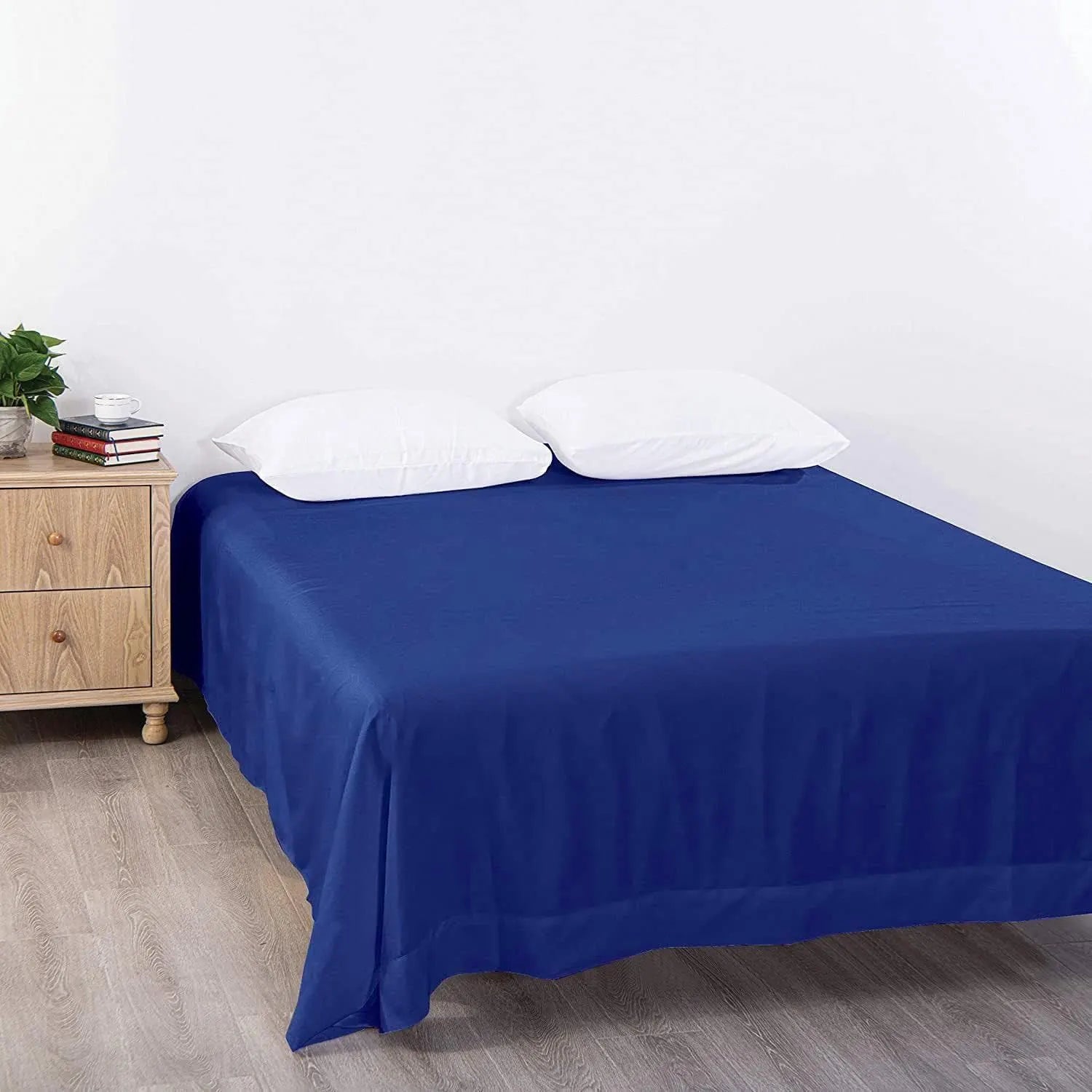 Elegant Comfort Premium Hotel Quality 1-Piece Double Flat Sheet, Luxury and Softest 2000 Thread Count Bedding Flat Sheet(Double,Royal blue) - Image 2