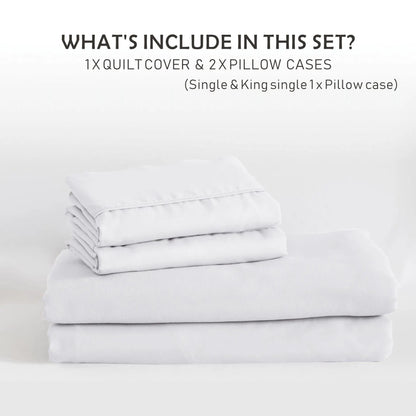 3 Piece Hotel Soft Microfiber Quilt Cover Set-2000TC Duvet/Donna Cover Set & Pillowcases -1 Quilt Cover Zipper Closure & 1 x Pillowcases-Breathable Bedding - Wrinkle, Fade, Stain Resistant(White,King) - Image 6