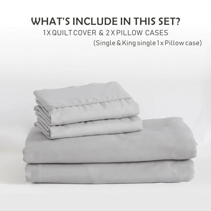 3 Piece Hotel Soft Microfiber Quilt Cover Set-2000TC Duvet/Donna Cover Set & Pillowcases -1 Quilt Cover Zipper Closure & 1 x Pillowcases-Breathable Bedding - Wrinkle, Fade, Stain Resistant(Silver-gray,King) - Image 7