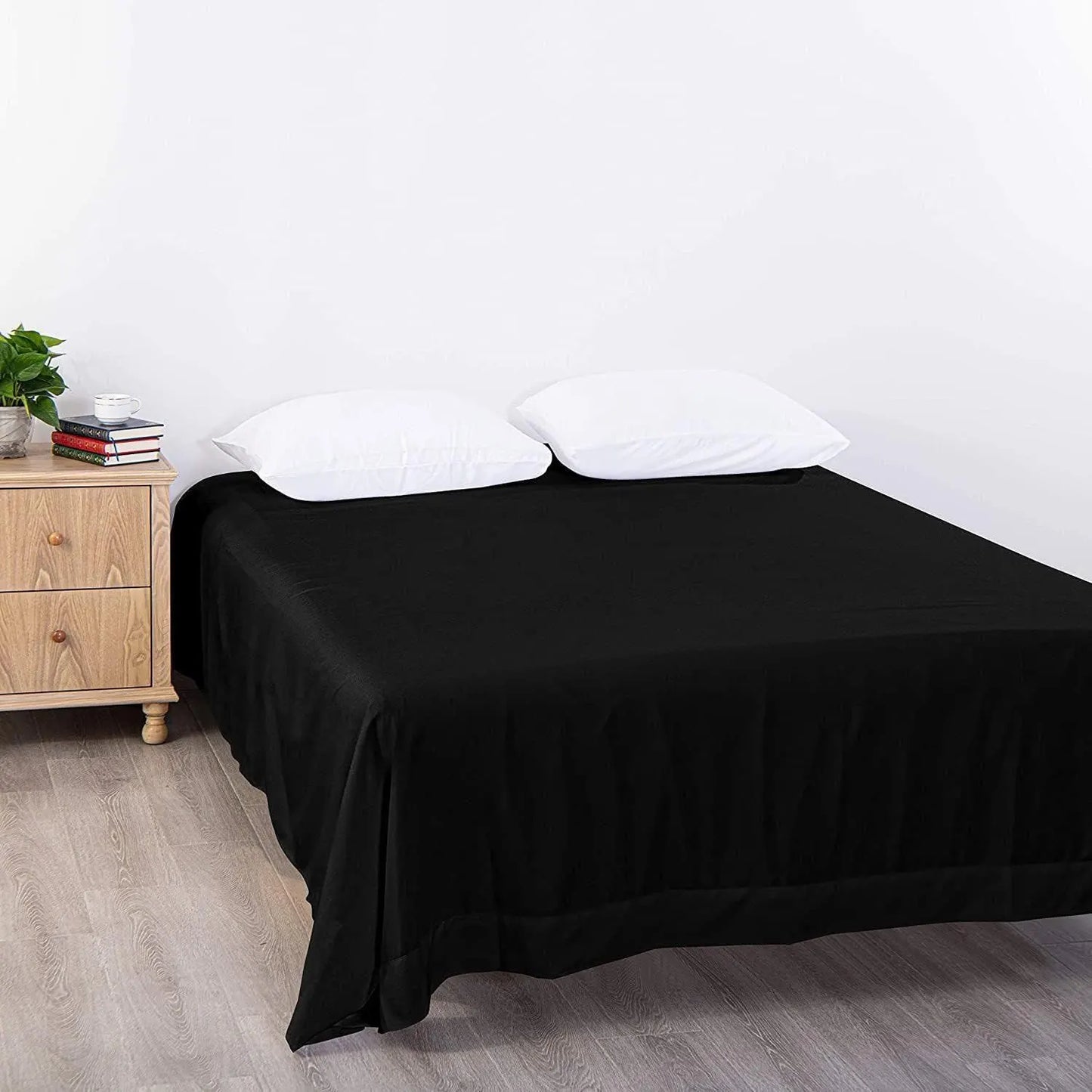 Elegant Comfort Premium Hotel Quality 1-Piece King Flat Sheet, Luxury and Softest 2000 Thread Count Bedding Flat Sheet(King,Black) - Image 3