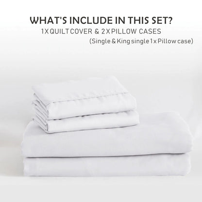 2 Piece Hotel Soft Microfiber Quilt Cover Set-2000TC Duvet/Donna Cover Set & Pillowcases -1 Quilt Cover Zipper Closure & 1 x Pillowcases-Breathable Bedding - Wrinkle, Fade, Stain Resistant(White,King Single) - Image 6