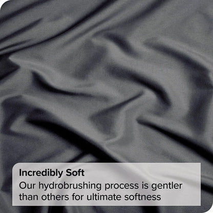 2 Piece Fitted Sheet Set- Fitted Sheet & Pillowcases -Breathable Bedding - Wrinkle, Fade, Stain Resistant- 40cm Deep Pocket Fitted Bed Sheet Set(Dark gray,King Single) - Image 8