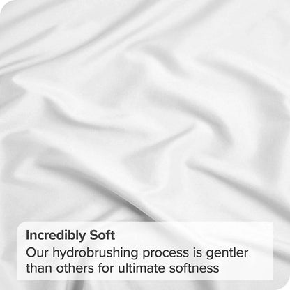 3 Piece Bed Sheet Set- Bedding Sheets & Pillowcases -Breathable Bedding - Wrinkle, Fade, Stain Resistant-Deep Pocket Flat Fitted Bed Sheet Set(White,King Single) - Image 3
