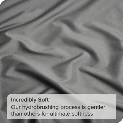 3 Piece Bed Sheet Set- Bedding Sheets & Pillowcases -Breathable Bedding - Wrinkle, Fade, Stain Resistant-Deep Pocket Flat Fitted Bed Sheet Set(Grey,King Single) - Image 3