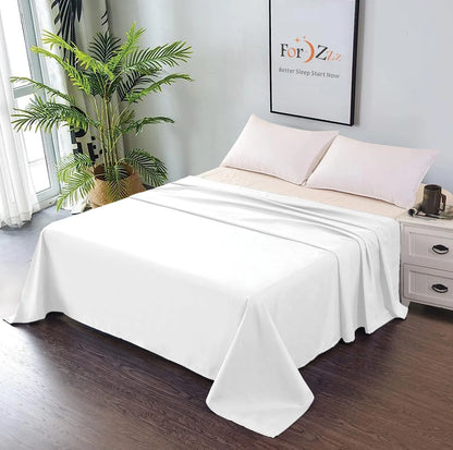 Elegant Comfort Premium Hotel Quality 1-Piece King Single Flat Sheet, Luxury and Softest 2000 Thread Count Bedding Flat Sheet(King Single,White)