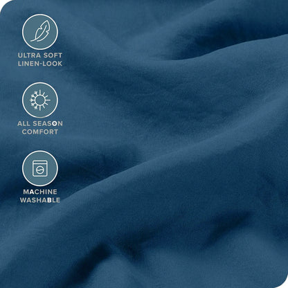 Hotel Quality Fitted Sheet - 1 Piece Fitted Sheet  -Breathable Bedding - Wrinkle, Fade, Stain Resistant- 16inch/40cm Deep Pocket Fitted Bed Sheet-Wrinkle and Fade Resistant,(Navy,King Single) - Image 5