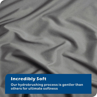 3 Piece Hotel Soft Microfiber Quilt Cover Set-2000TC Duvet/Donna Cover Set & Pillowcases -1 Quilt Cover Zipper Closure & 1 x Pillowcases-Breathable Bedding - Wrinkle, Fade, Stain Resistant(Grey,Queen) - Image 4