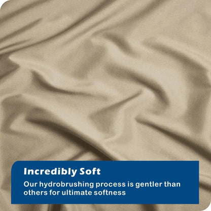 3 Piece Hotel Soft Microfiber Quilt Cover Set-2000TC Duvet/Donna Cover Set & Pillowcases -1 Quilt Cover Zipper Closure & 1 x Pillowcases-Breathable Bedding - Wrinkle, Fade, Stain Resistant(Camel Beige,Queen) - Image 4