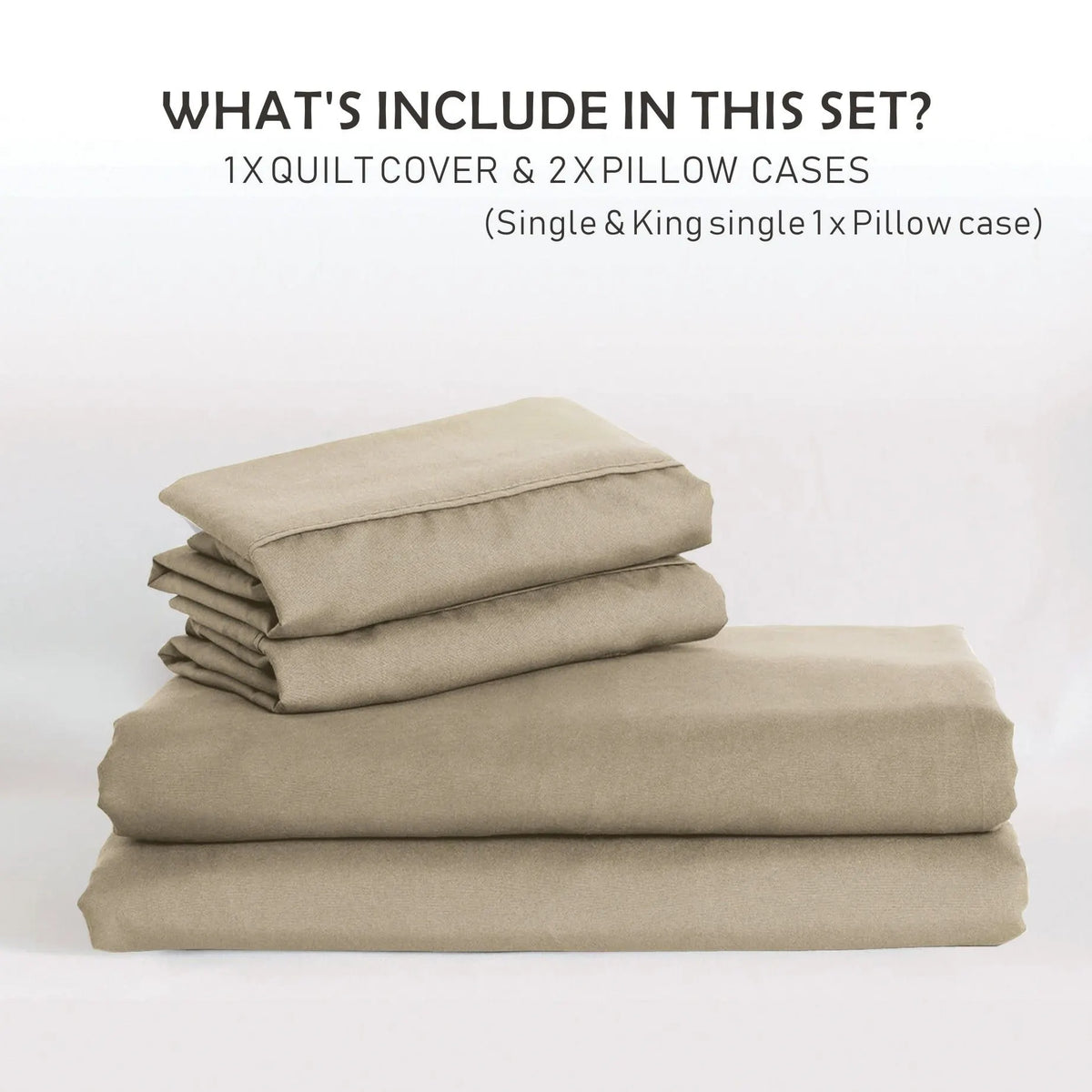 3 Piece Hotel Soft Microfiber Quilt Cover Set-2000TC Duvet/Donna Cover Set & Pillowcases -1 Quilt Cover Zipper Closure & 1 x Pillowcases-Breathable Bedding - Wrinkle, Fade, Stain Resistant(Camel Beige,Queen) - Image 6