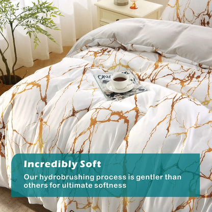 3 Piece Hotel Soft Microfiber Quilt Cover Set-2000TC Duvet/Donna Cover Set & Pillowcases -1 Quilt Cover Zipper Closure & 1 x Pillowcases-Breathable Bedding - Wrinkle, Fade, Stain Resistant(Modern Geometric,Queen) - Image 4