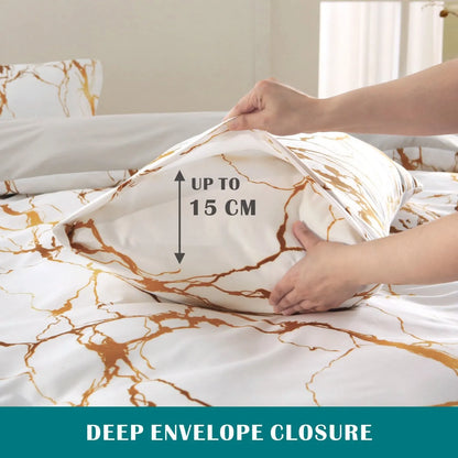 3 Piece Hotel Soft Microfiber Quilt Cover Set-2000TC Duvet/Donna Cover Set & Pillowcases -1 Quilt Cover Zipper Closure & 1 x Pillowcases-Breathable Bedding - Wrinkle, Fade, Stain Resistant(Modern Geometric,Queen) - Image 5