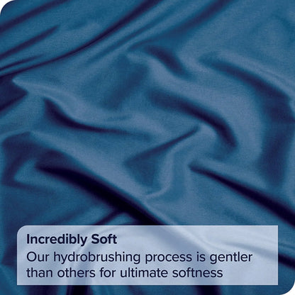 3 Piece Fitted Sheet Set- Fitted Sheet & Pillowcases -Breathable Bedding - Wrinkle, Fade, Stain Resistant- 40cm Deep Pocket Fitted Bed Sheet Set(Navy,Queen) - Image 7