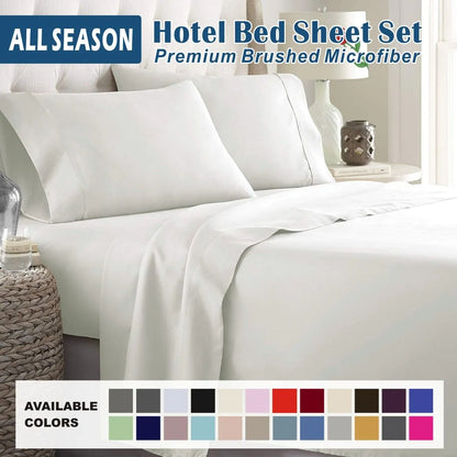 3 Piece Bed Sheet Set- Bedding Sheets & Pillowcases -Breathable Bedding - Wrinkle, Fade, Stain Resistant-Deep Pocket Flat Fitted Bed Sheet Set(Raw white,Single)