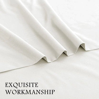 3 Piece Bed Sheet Set- Bedding Sheets & Pillowcases -Breathable Bedding - Wrinkle, Fade, Stain Resistant-Deep Pocket Flat Fitted Bed Sheet Set(Raw white,Single) - Image 4