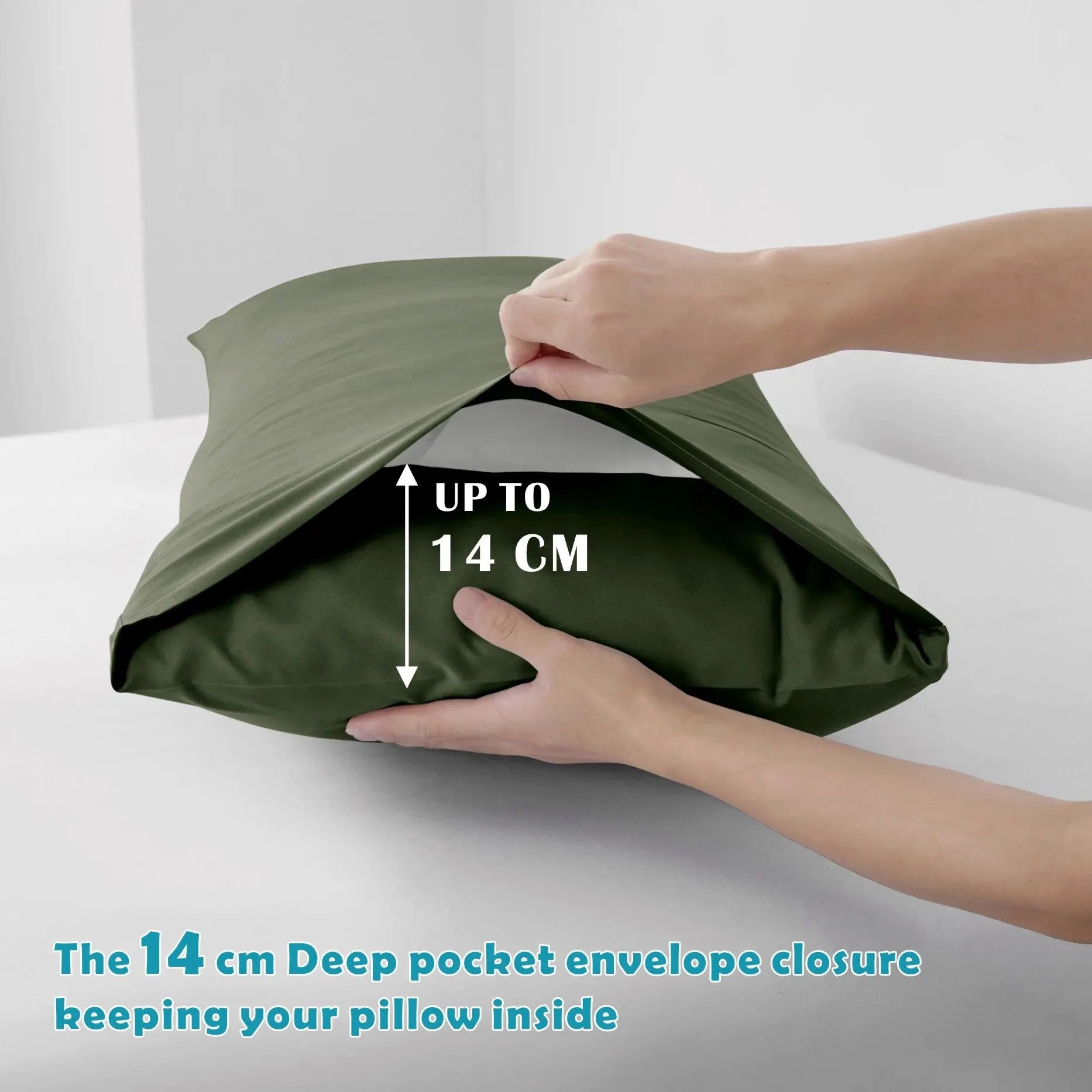 3 Piece Bed Sheet Set- Bedding Sheets & Pillowcases -Breathable Bedding - Wrinkle, Fade, Stain Resistant-Deep Pocket Flat Fitted Bed Sheet Set(Olive green,Single) - Image 4