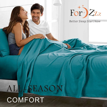 3 Piece Bed Sheet Set- Bedding Sheets & Pillowcases -Breathable Bedding - Wrinkle, Fade, Stain Resistant-Deep Pocket Flat Fitted Bed Sheet Set(Biscay blue,Single) - Image 5
