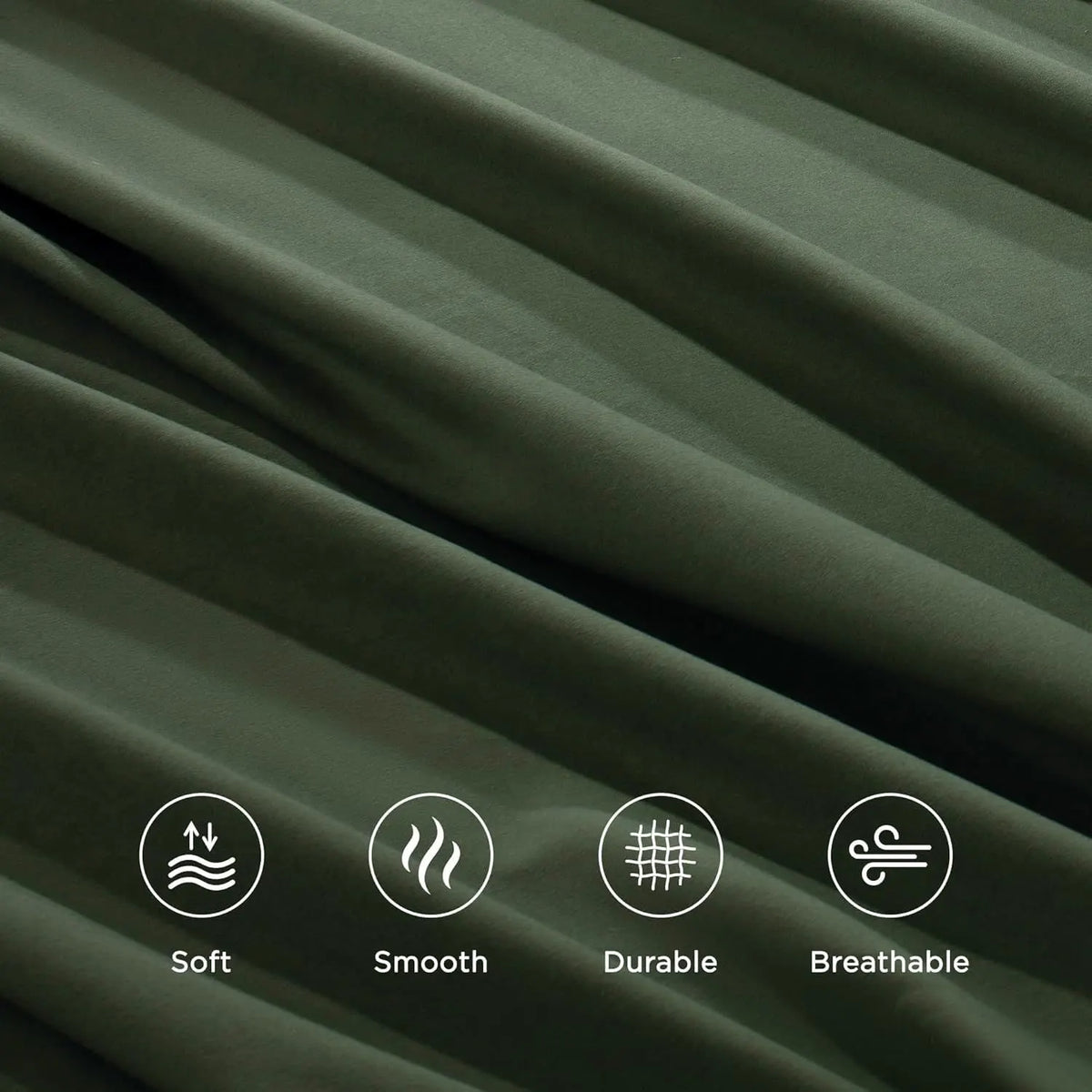 Hotel Quality Fitted Sheet - 1 Piece Fitted Sheet  -Breathable Bedding - Wrinkle, Fade, Stain Resistant- 16inch/40cm Deep Pocket Fitted Bed Sheet-Wrinkle and Fade Resistant,(Olive green,Single) - Image 4