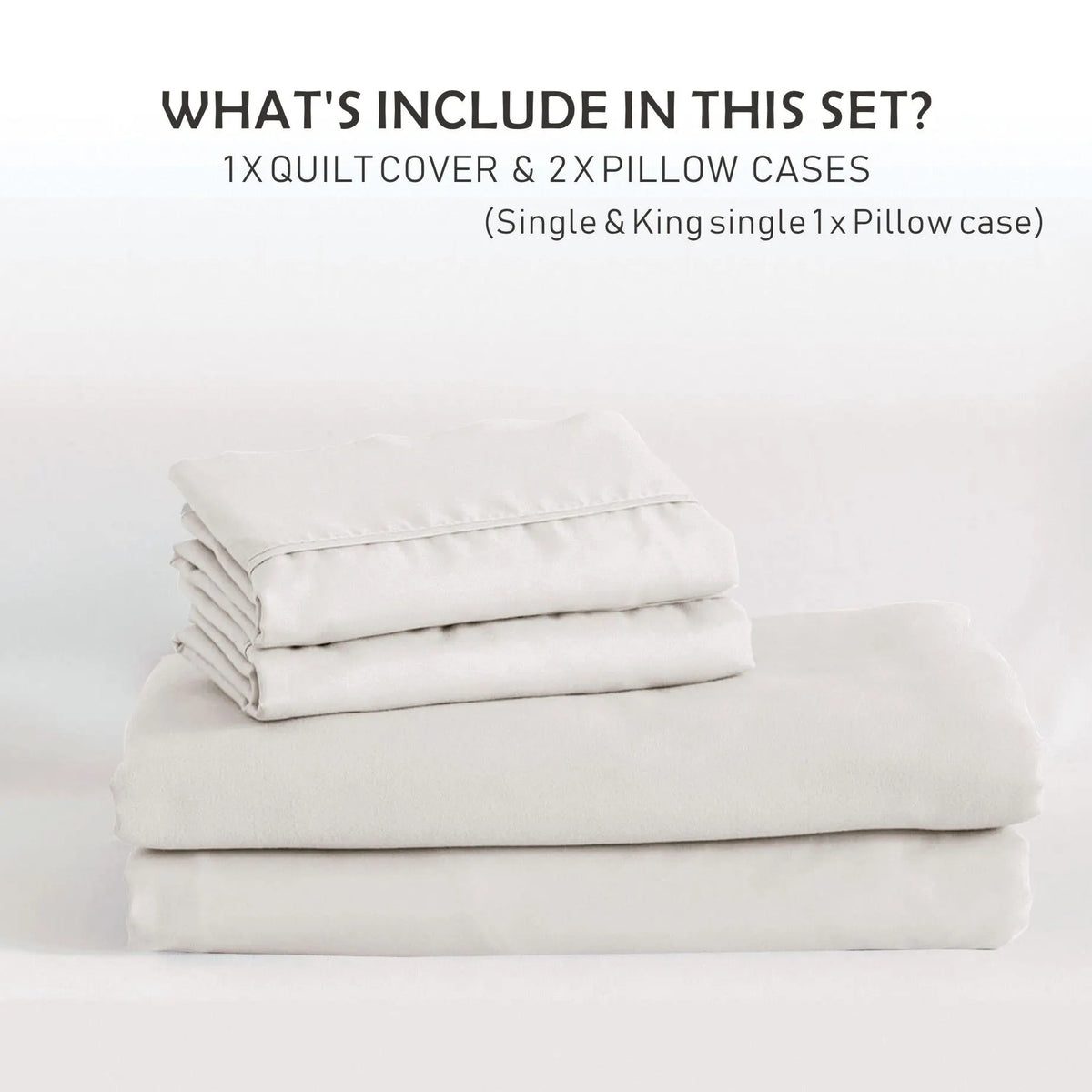 3 Piece Hotel Soft Microfiber Quilt Cover Set-2000TC Duvet/Donna Cover Set & Pillowcases -1 Quilt Cover Zipper Closure & 1 x Pillowcases-Breathable Bedding - Wrinkle, Fade, Stain Resistant(Raw white,Super King) - Image 7