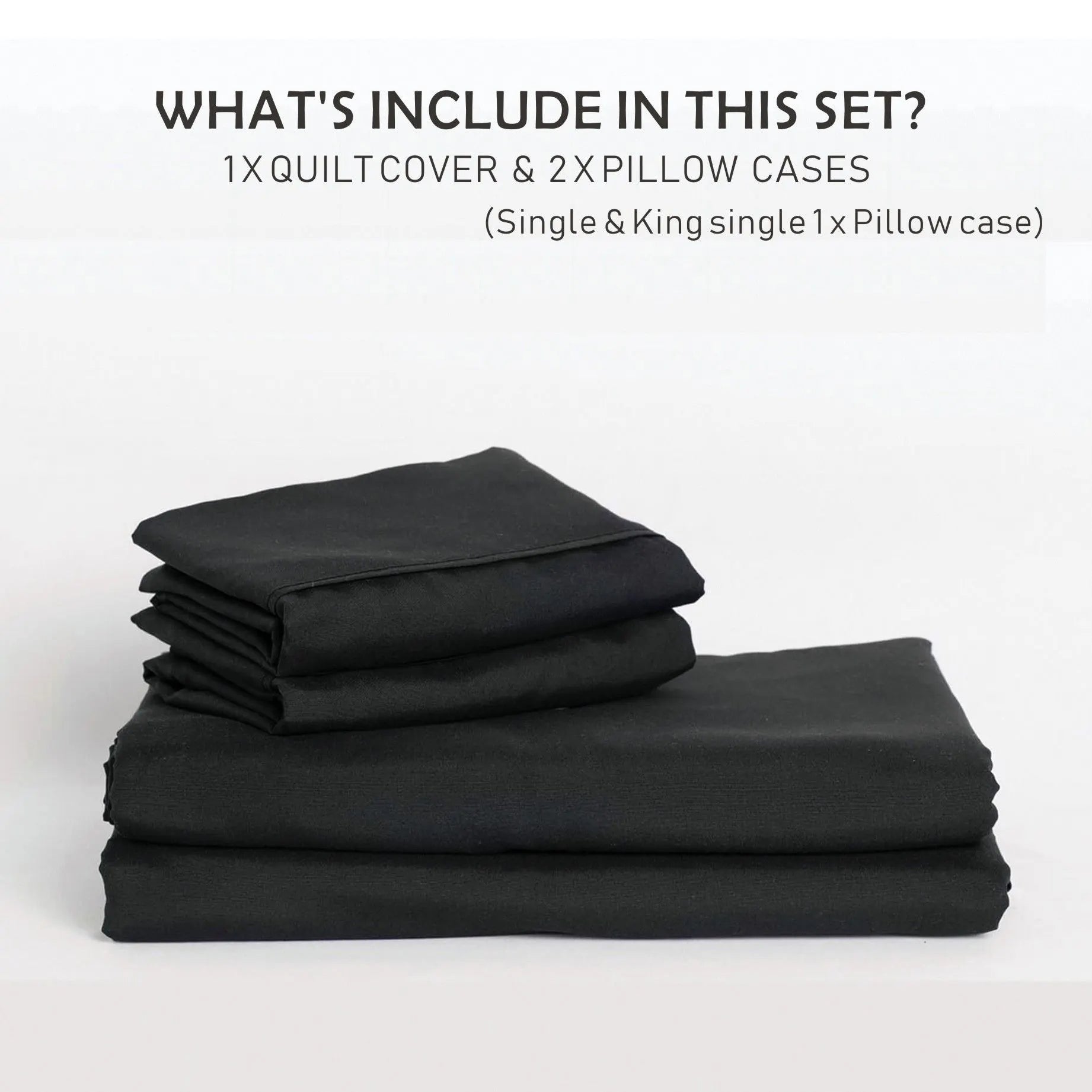 3 Piece Hotel Soft Microfiber Quilt Cover Set-2000TC Duvet/Donna Cover Set & Pillowcases -1 Quilt Cover Zipper Closure & 1 x Pillowcases-Breathable Bedding - Wrinkle, Fade, Stain Resistant(Black,Super King) - Image 6