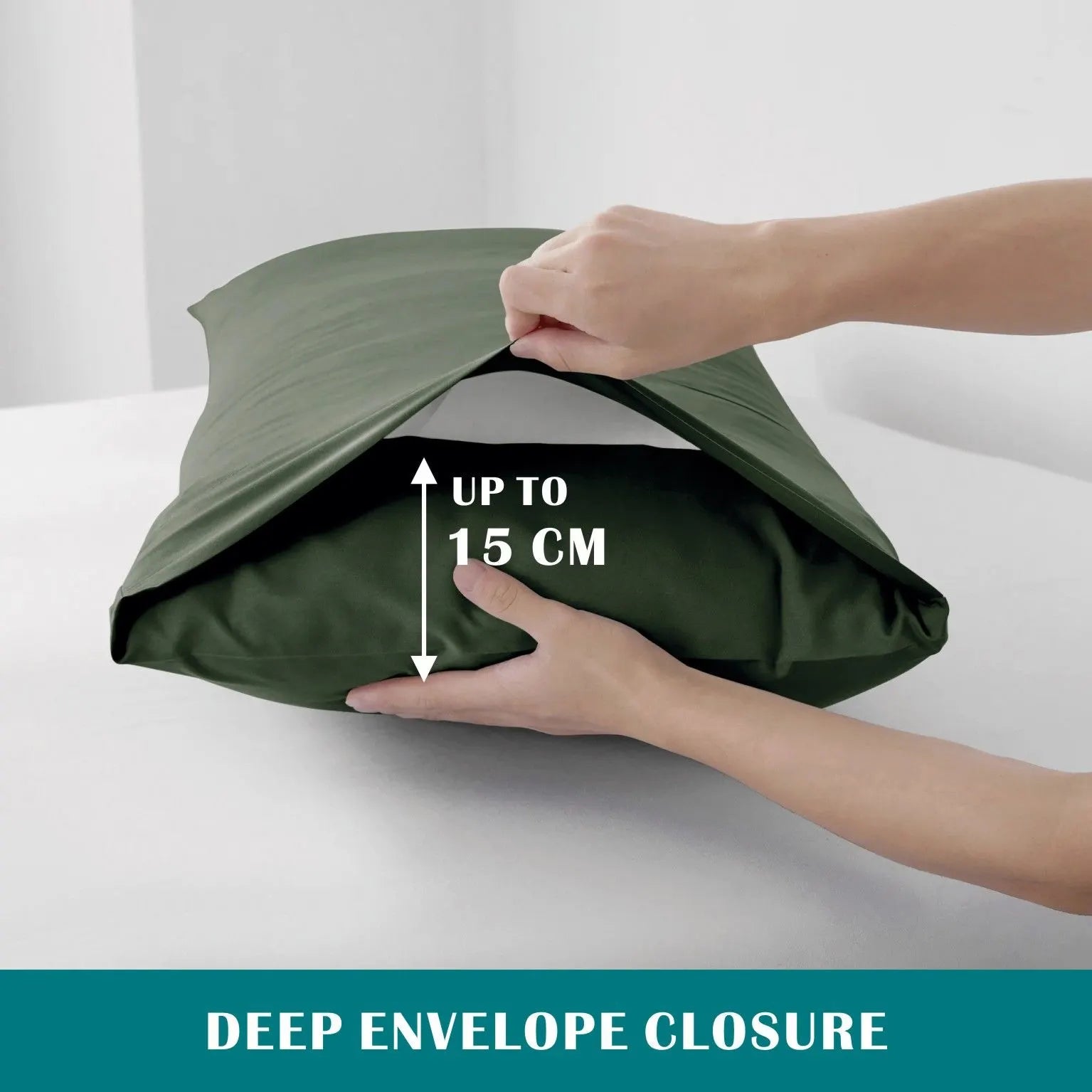 3 Piece Hotel Soft Microfiber Quilt Cover Set-2000TC Duvet/Donna Cover Set & Pillowcases -1 Quilt Cover Zipper Closure & 1 x Pillowcases-Breathable Bedding - Wrinkle, Fade, Stain Resistant(Olive green,Super King) - Image 5