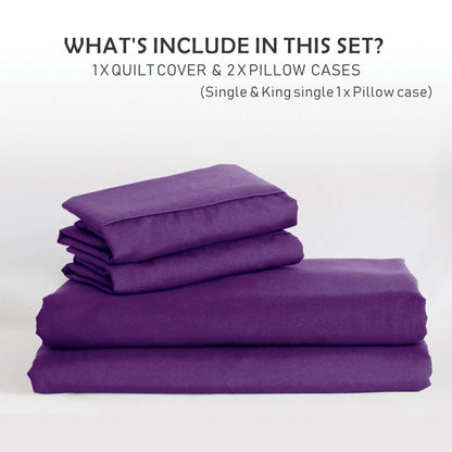 3 Piece Hotel Soft Microfiber Quilt Cover Set-2000TC Duvet/Donna Cover Set & Pillowcases -1 Quilt Cover Zipper Closure & 1 x Pillowcases-Breathable Bedding - Wrinkle, Fade, Stain Resistant(Purple,Super King) - Image 6