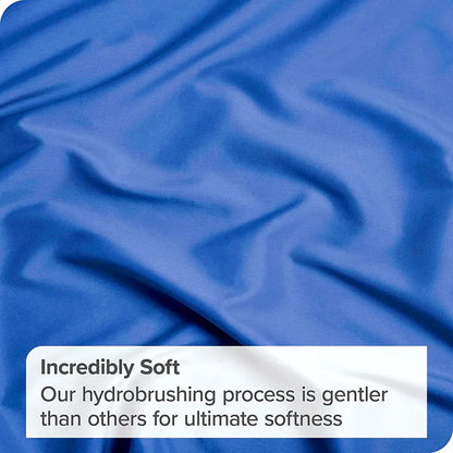 3 Piece Fitted Sheet Set- Fitted Sheet & Pillowcases -Breathable Bedding - Wrinkle, Fade, Stain Resistant- 40cm Deep Pocket Fitted Bed Sheet Set(Royal blue,Super King) - Image 7