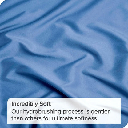 3 Piece Fitted Sheet Set- Fitted Sheet & Pillowcases -Breathable Bedding - Wrinkle, Fade, Stain Resistant- 40cm Deep Pocket Fitted Bed Sheet Set(Ocean,Super King) - Image 7