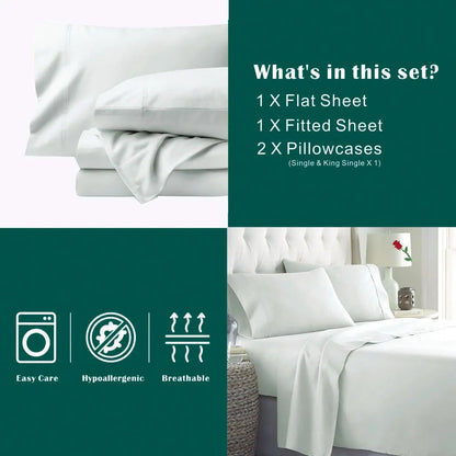 4 Piece Bed Sheet Set- Bedding Sheets & Pillowcases -Breathable Bedding - Wrinkle, Fade, Stain Resistant-Deep Pocket Flat Fitted Bed Sheet Set(Raw white,Super King) - Image 6