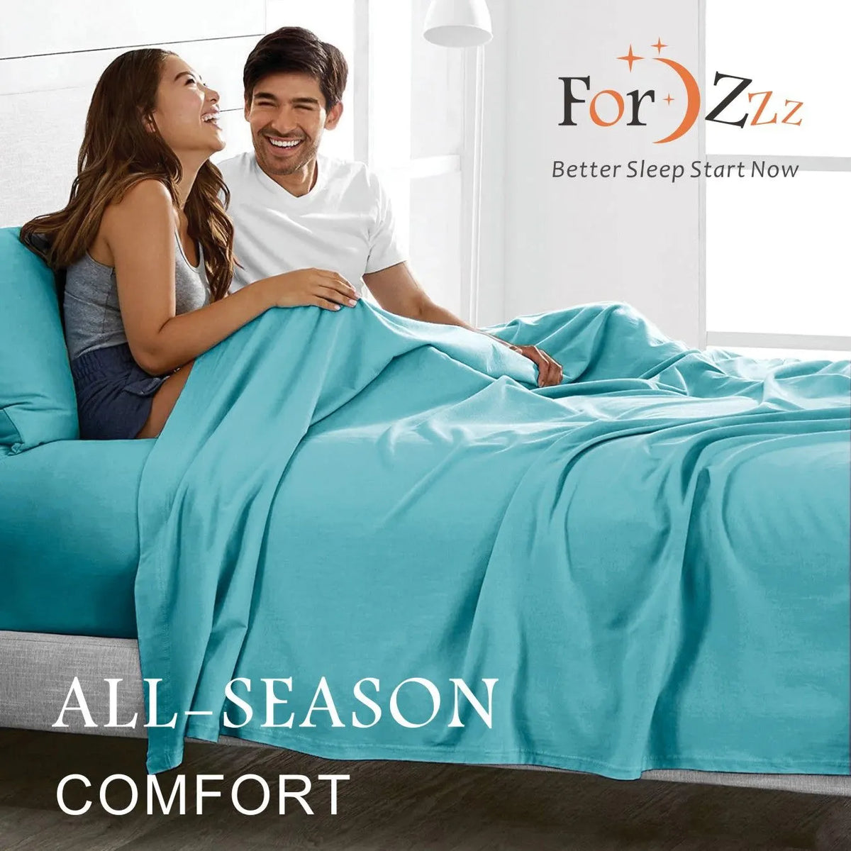 4 Piece Bed Sheet Set- Bedding Sheets & Pillowcases -Breathable Bedding - Wrinkle, Fade, Stain Resistant-Deep Pocket Flat Fitted Bed Sheet Set(Ice Blue,Super King) - Image 5