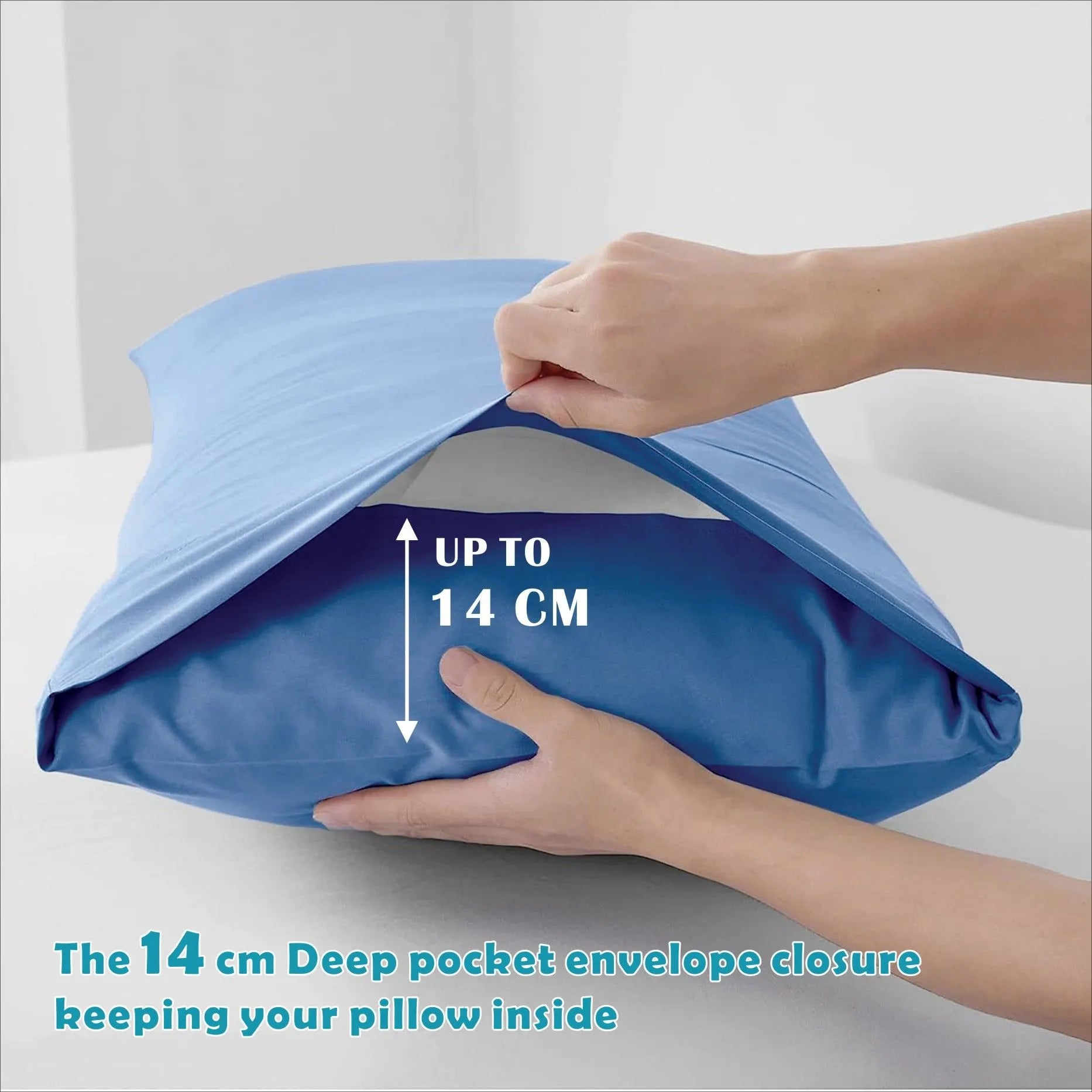 4 Piece Bed Sheet Set- Bedding Sheets & Pillowcases -Breathable Bedding - Wrinkle, Fade, Stain Resistant-Deep Pocket Flat Fitted Bed Sheet Set(Ocean,Super King) - Image 4