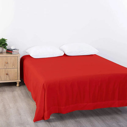Elegant Comfort Premium Hotel Quality 1-Piece Super King Flat Sheet, Luxury and Softest 2000 Thread Count Bedding Flat Sheet(Super King,Red) - Image 3