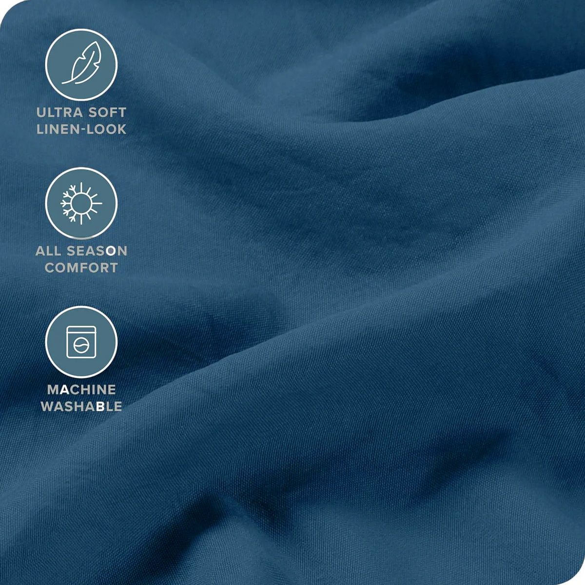Hotel Quality Fitted Sheet - 1 Piece Fitted Sheet  -Breathable Bedding - Wrinkle, Fade, Stain Resistant- 16inch/40cm Deep Pocket Fitted Bed Sheet-Wrinkle and Fade Resistant,(Navy,Super King) - Image 5