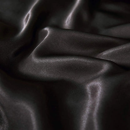 Satin Quilt cover Set Hotel 3 Pieces Quilt cover with Pillowcase, Art Silk Bedding Set-Luxury Soft Silky pillowcase for Hair and Skin, Similar to Silk Duvet/Donna Cover Set- 3 Pieces(Double,Black) - Image 6