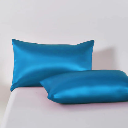 Satin Quilt cover Set Hotel 3 Pieces Quilt cover with Pillowcase, Art Silk Bedding Set-Luxury Soft Silky pillowcase for Hair and Skin, Similar to Silk Duvet/Donna Cover Set- 3 Pieces(Double,Ocean) - Image 3