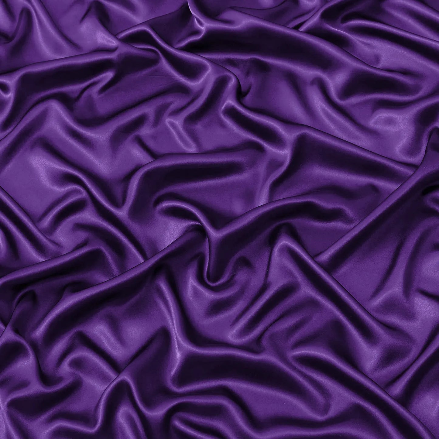 Satin Fitted Sheet Set Hotel 3 Pieces Fitted Sheet with Pillowcase, Art Silk Bedding Set-Luxury Soft Silky Sheets for Hair and Skin, Similar to Silk Fitted Sheets Set 3 Pieces(Double,Purple) - Image 3