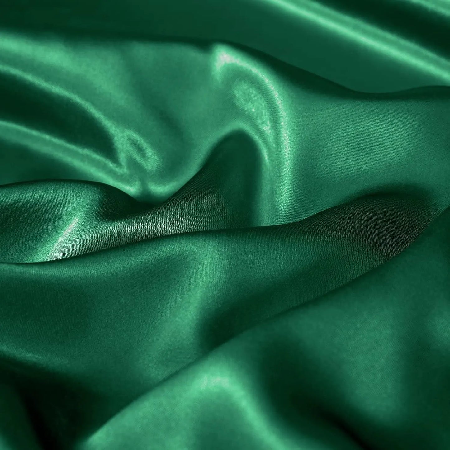 Satin Quilt cover Set Hotel 3 Pieces Quilt cover with Pillowcase, Art Silk Bedding Set-Luxury Soft Silky pillowcase for Hair and Skin, Similar to Silk Duvet/Donna Cover Set- 3 Pieces(King,Green) - Image 6