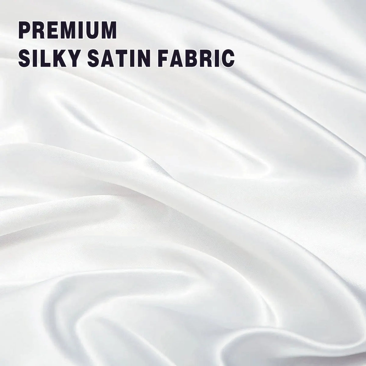 Art Silk Satin Sheet Set Hotel 4 Pieces Fitted/Flat Sheet Bedding Set-Luxury Soft Silky Sheets for Hair and Skin, Similar to Silk Bed Sheets Set 4 Pieces(Queen,White) - Image 4