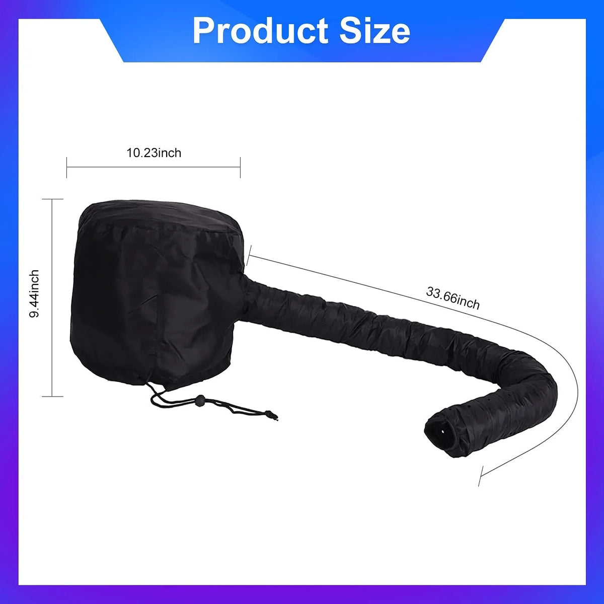Silk Bonnet for Sleeping and Hooded Hair Dryer Attachment Set, Elastic Tie Band Sleep Bonnet for Women Curly Hair, Fast Drying Hair Dryer Diffuser Cap for Hair Care, Styling - Image 7