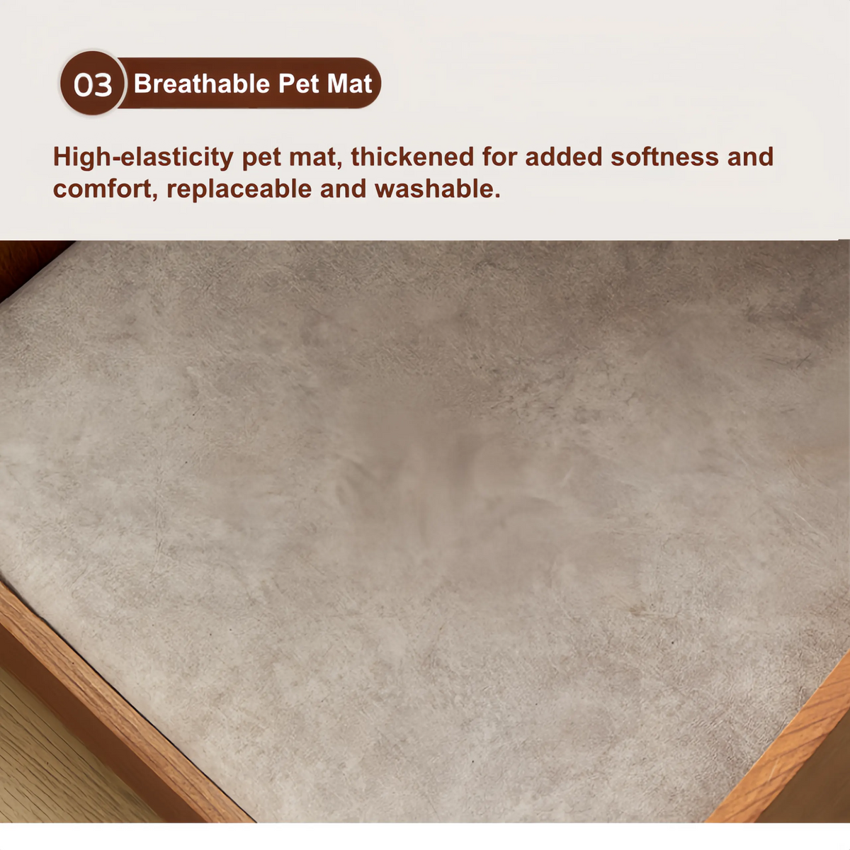 Bedside Table with Wireless Charging Station,LED Nightstand with Open Storage Drawers for Small Cats and Dogs Bed, Cozy Home for Living Room, Bedroom, Office, Sofa Side - Image 6